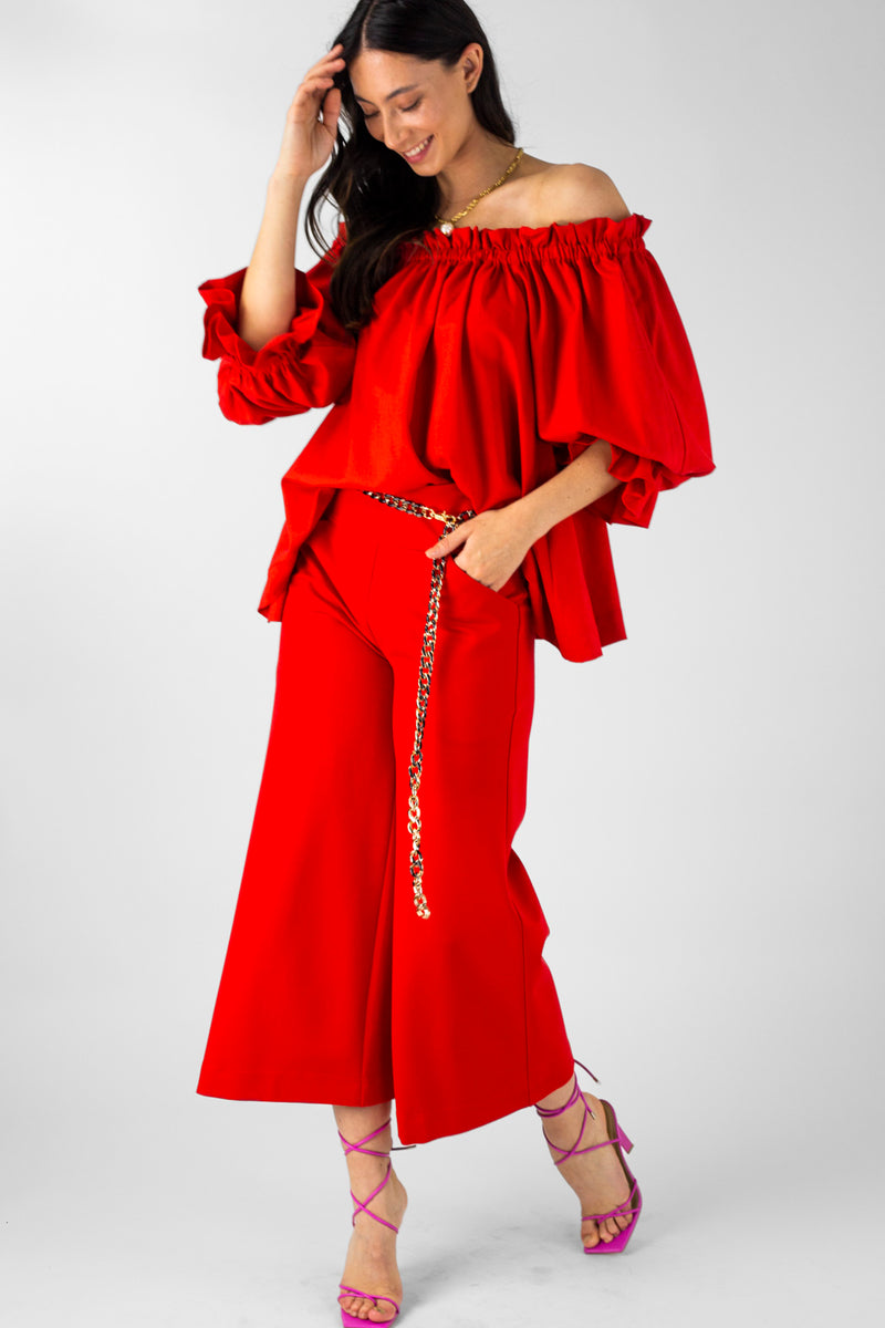 Red Shimmer Top Nt