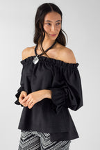 Black Shimmer Top - FINAL SALE