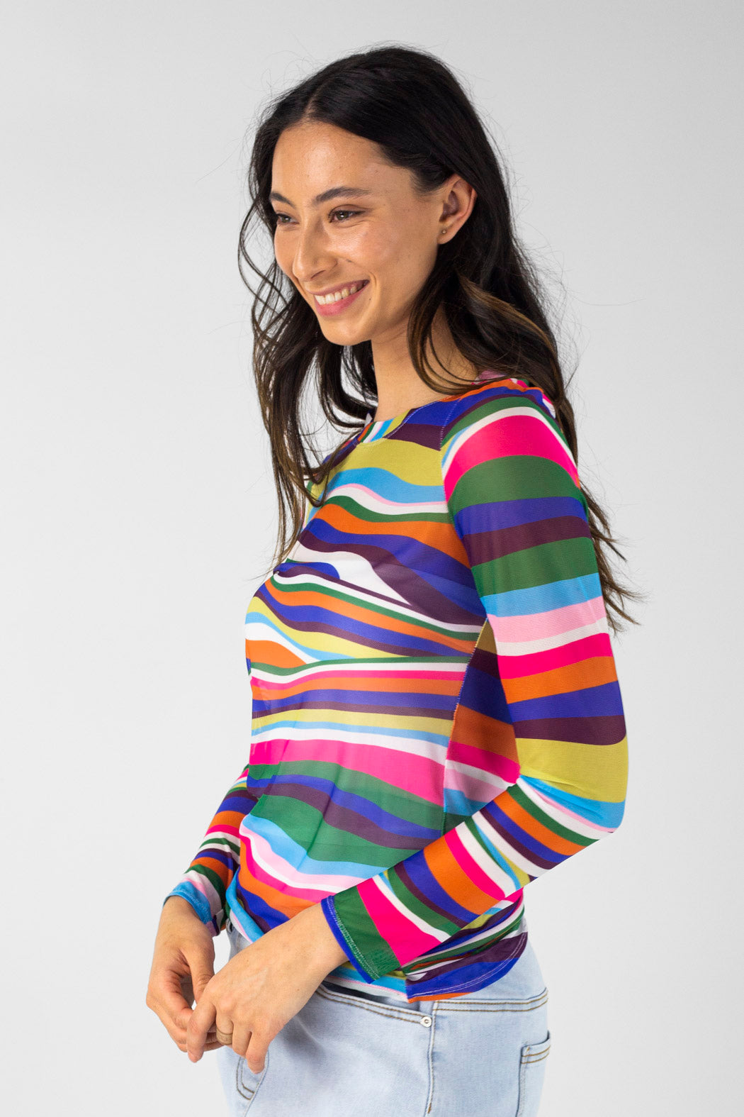 Rainbow Basic Mesh Top - Final Sale