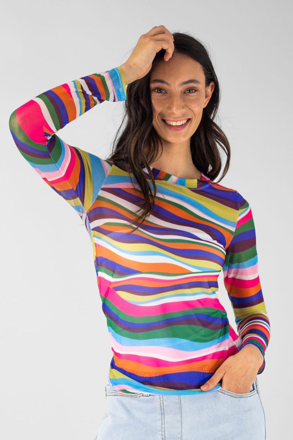 Rainbow Basic Mesh Top - Final Sale