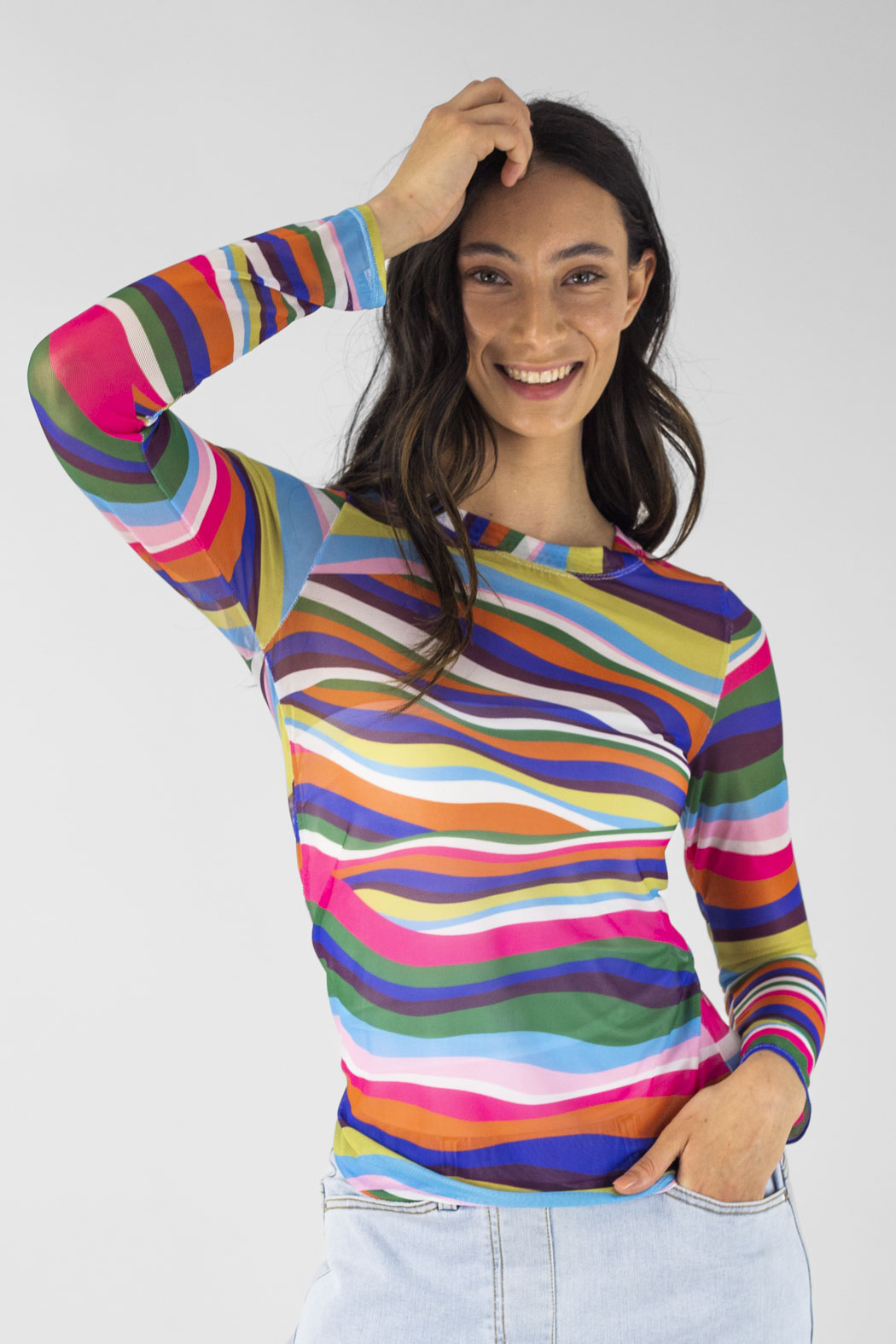 Rainbow Basic Mesh Top - Final Sale
