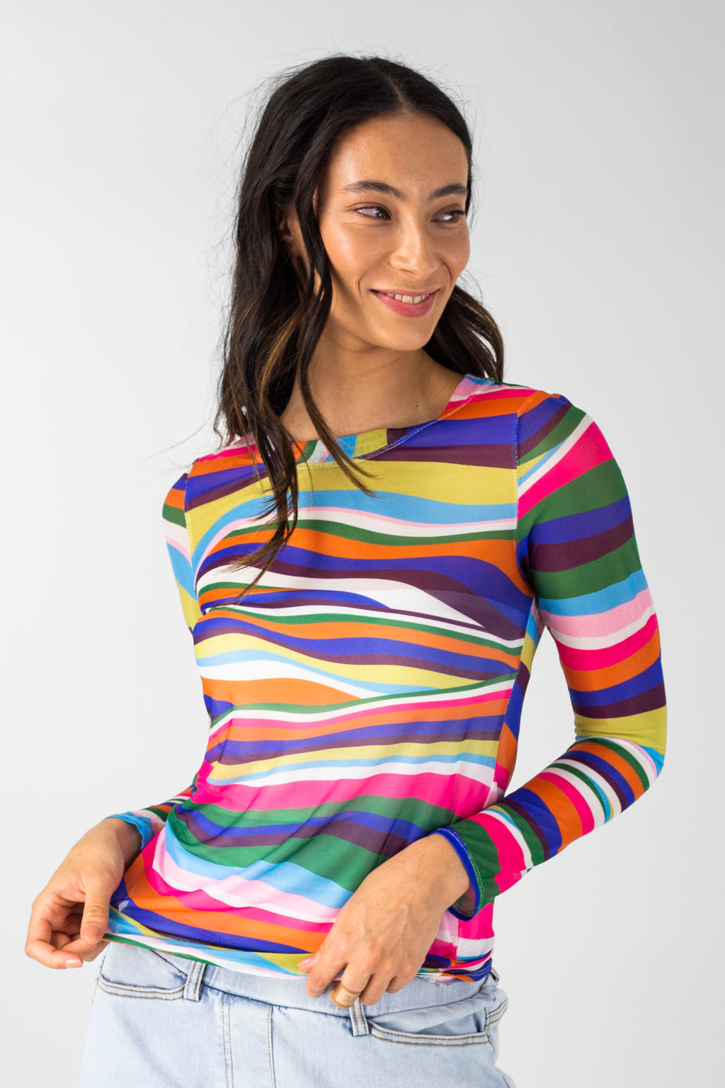 Rainbow Basic Mesh Top - Final Sale