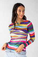 Rainbow Basic Mesh Top - Final Sale