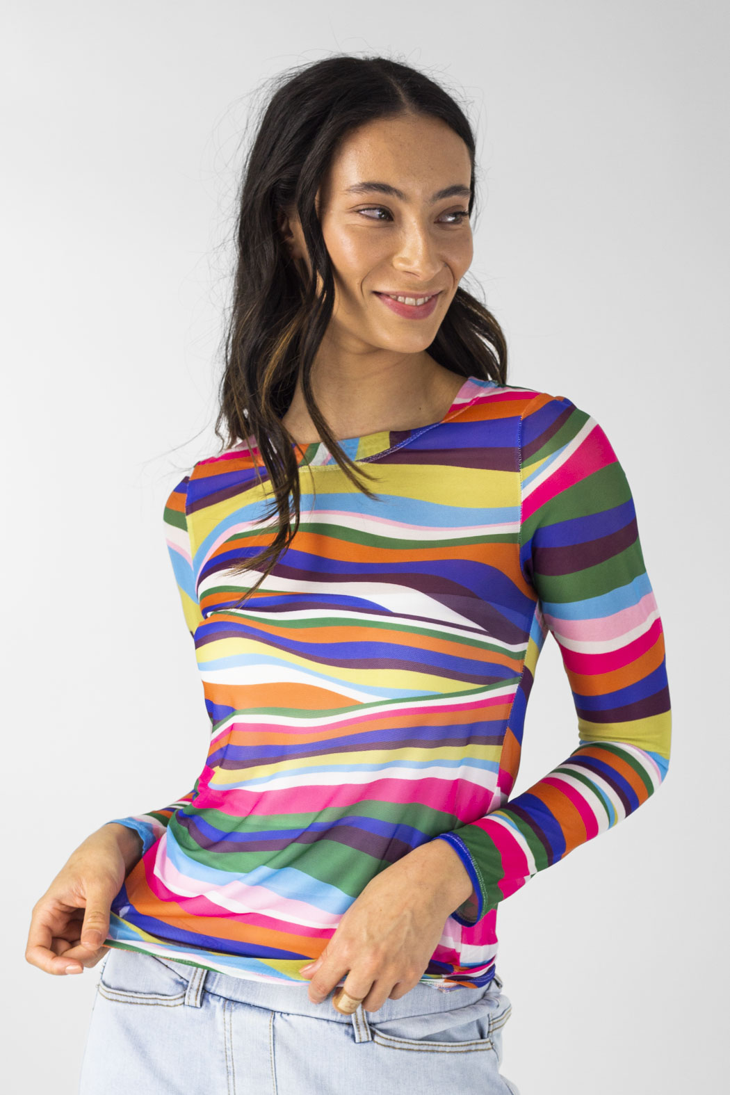Rainbow Basic Mesh Top - Final Sale