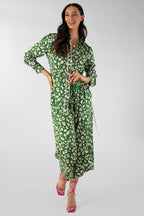 Green Animal Silky Piping Shirt - Final Sale