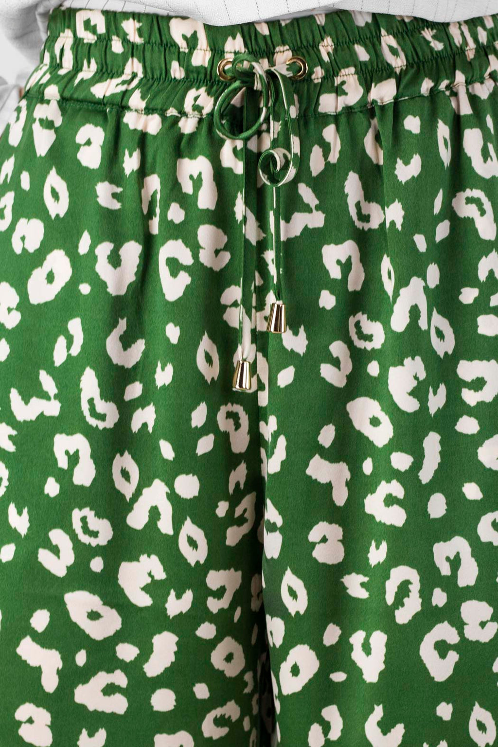 Green Animal Silky Crop Culottes - Final Sale
