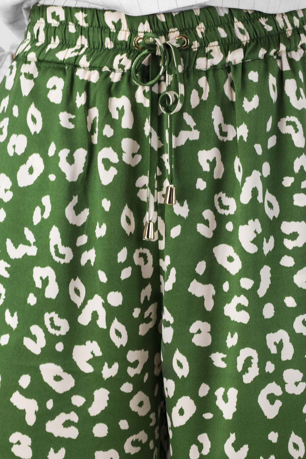 Green Animal Silky Crop Culottes - Final Sale