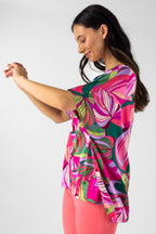 Pink Leaf Silky Over Top - Final Sale