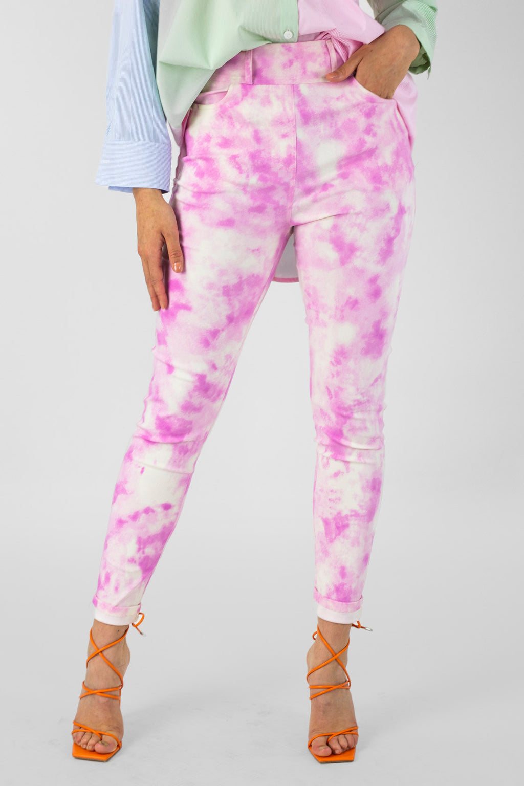 Pink Tie Dye Bengaline Jean - Final Sale