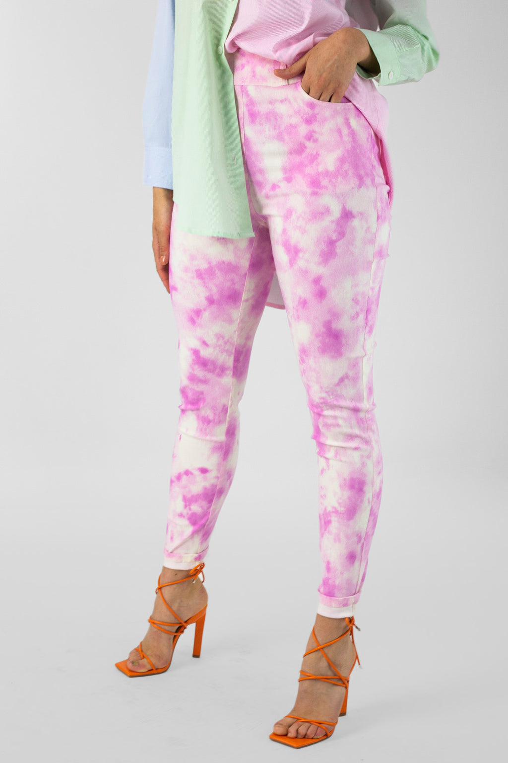 Pink Tie Dye Bengaline Jean - Final Sale