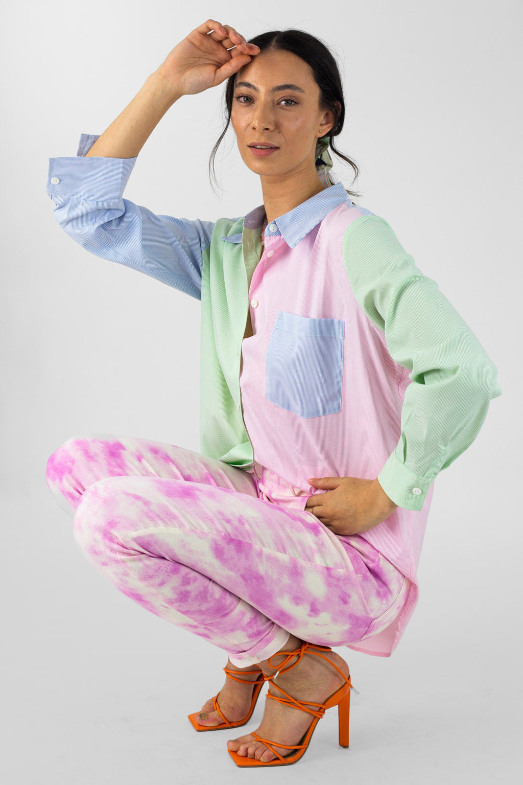 Pink Tie Dye Bengaline Jean - Final Sale
