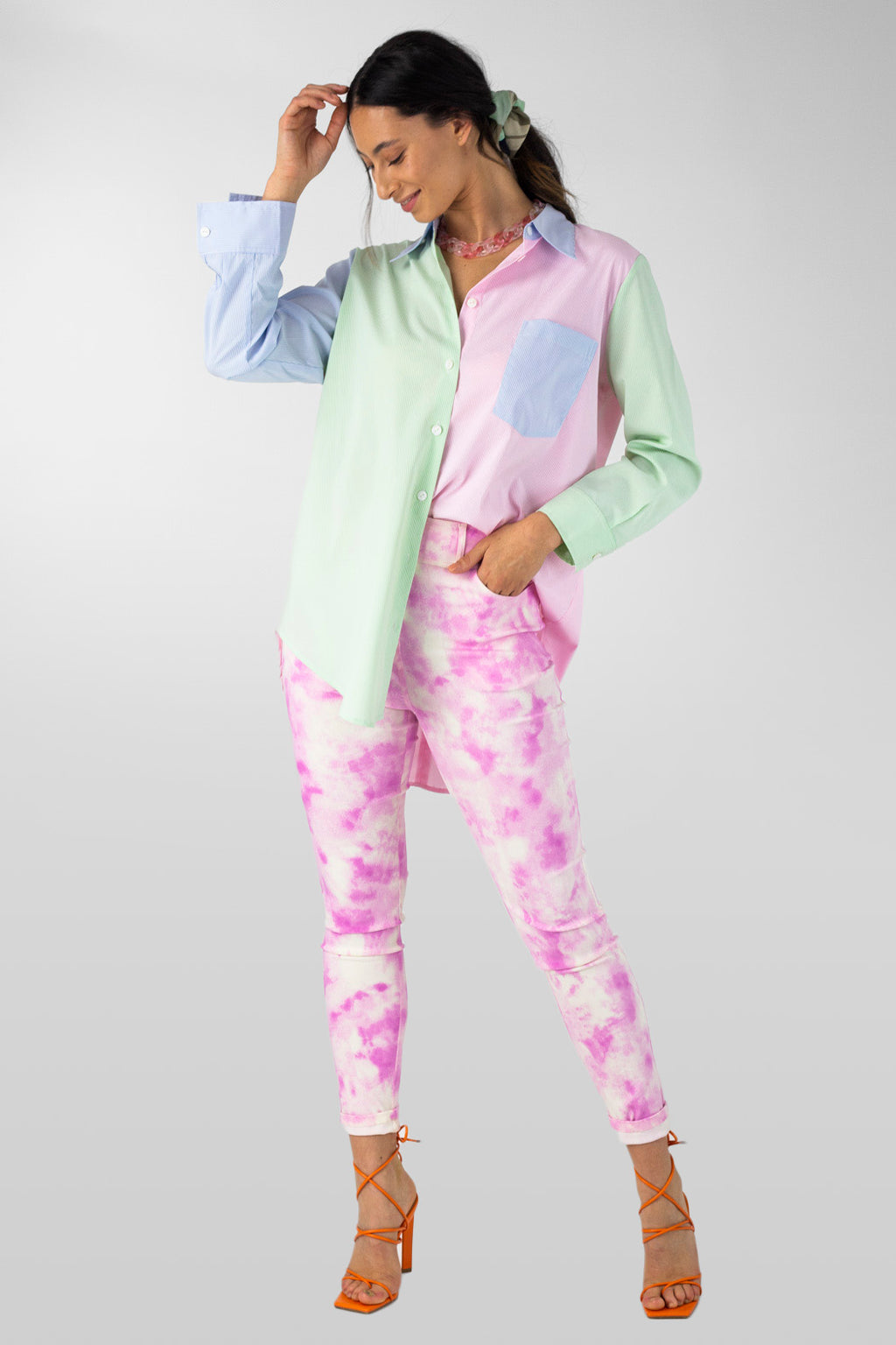 Pink Tie Dye Bengaline Jean - Final Sale