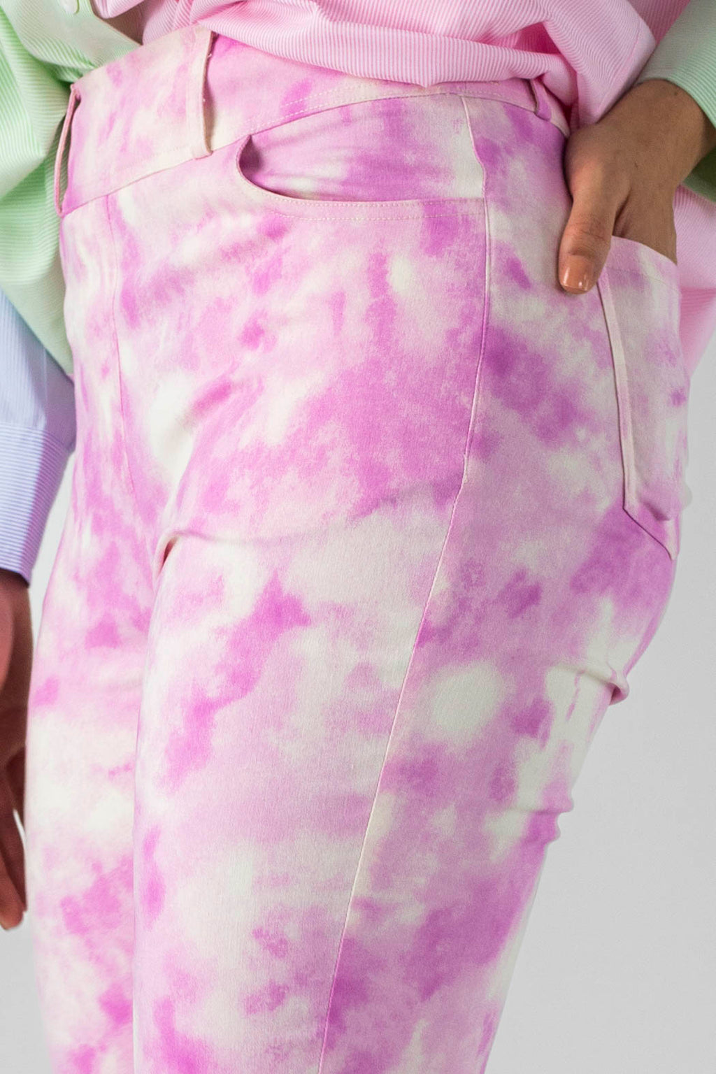 Pink Tie Dye Bengaline Jean - Final Sale