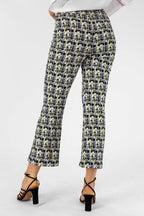 Yellow And Black Pull On Cropped Flare - Final Sale
