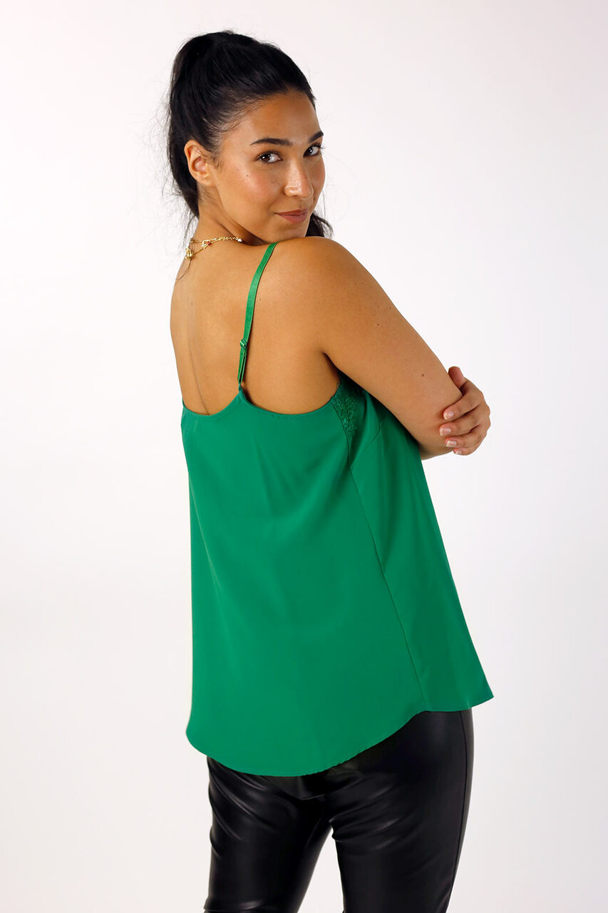 Green Soft Touch Lace Cami - FINAL SALE