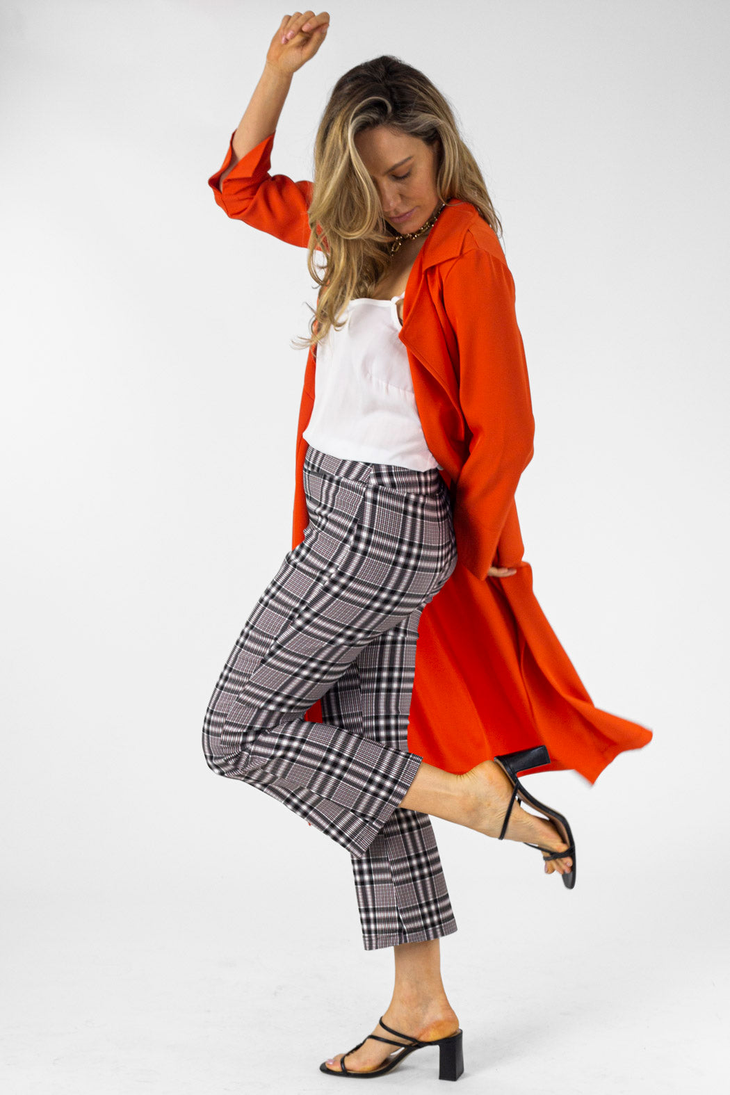 Check Pull On Cropped Flare - Final Sale