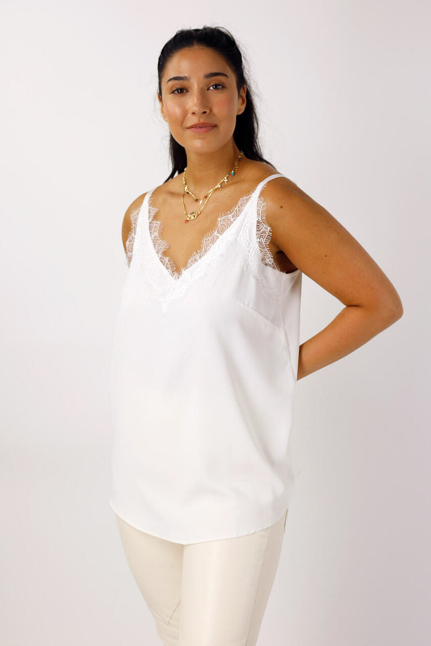 Ivory Soft Touch Lace Cami