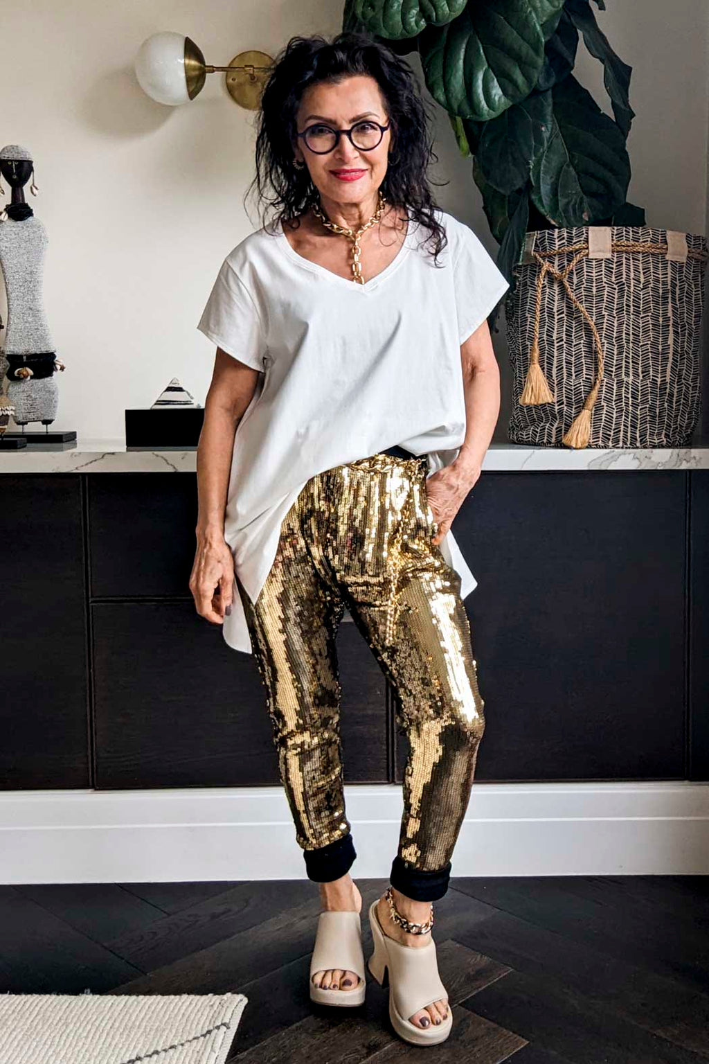 White V-neck T-shirt - Final Sale