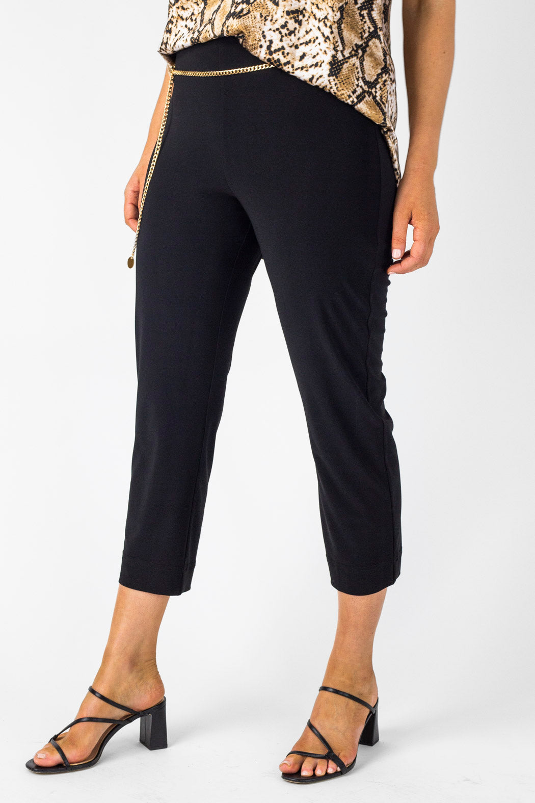 Black Superior Jersey Easy Fit Crop Pant - Final Sale