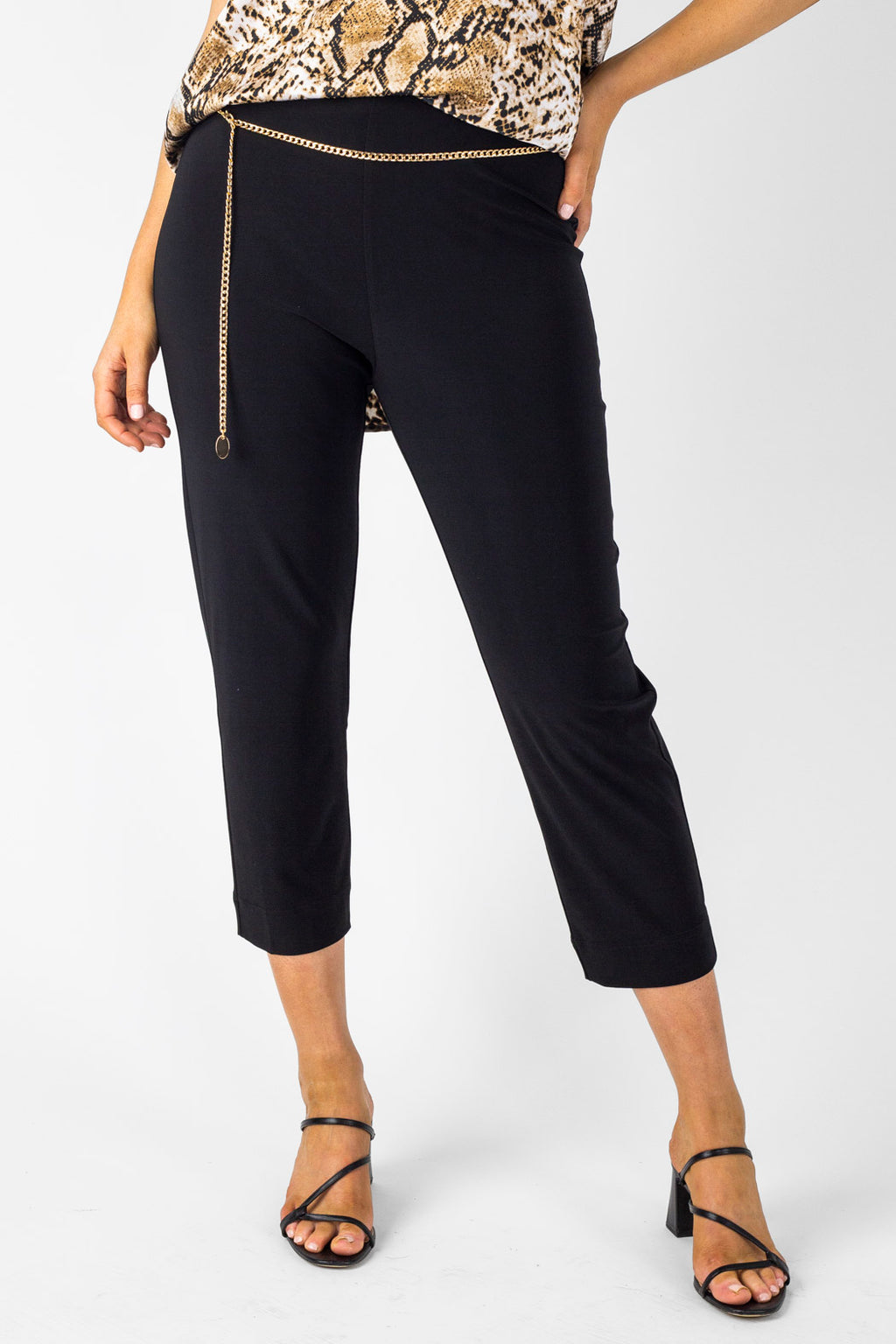 Black Superior Jersey Easy Fit Crop Pant - Final Sale