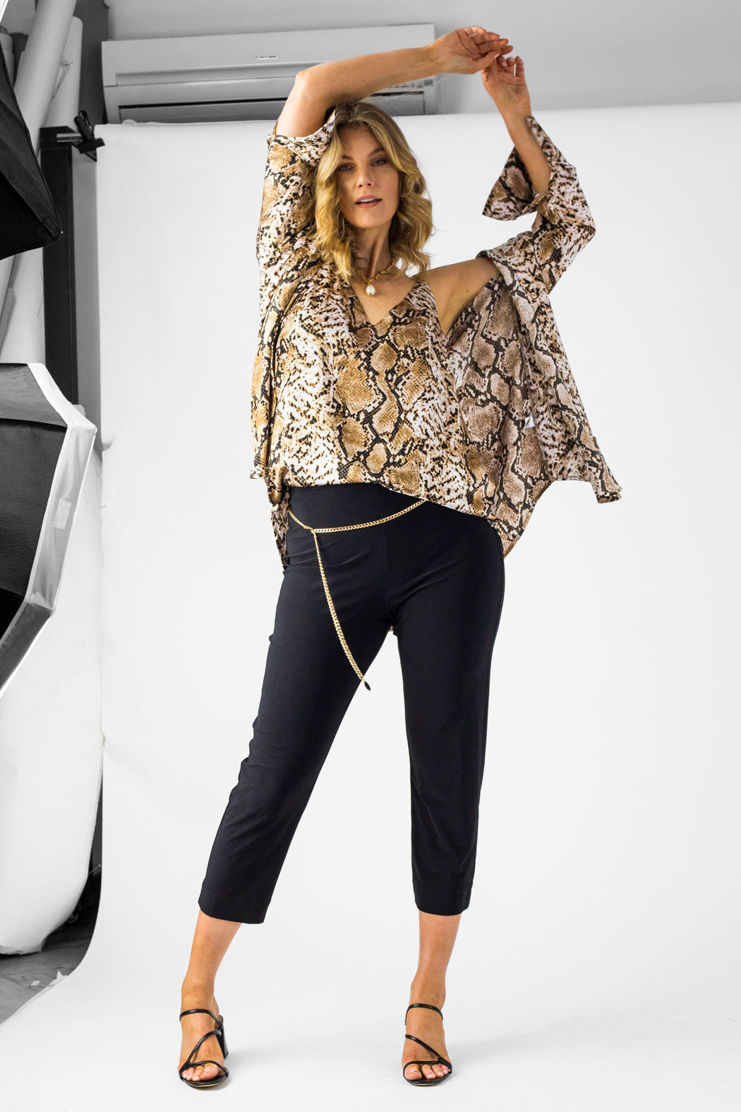 Black Superior Jersey Easy Fit Crop Pant - Final Sale