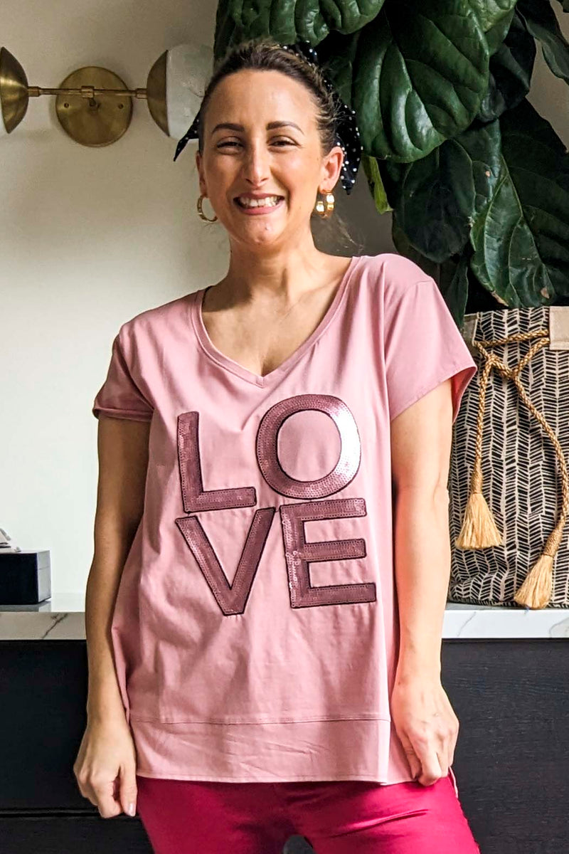 Rose Love V-neck T-shirt - Final Sale