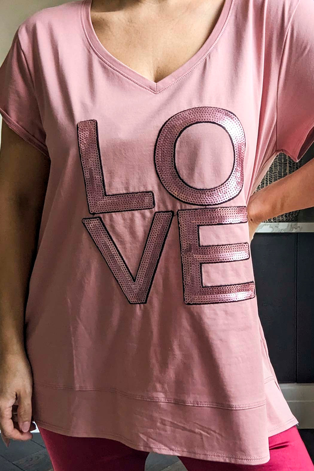Rose Love V-neck T-shirt - Final Sale