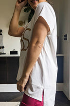 White Boss V-neck T-shirt - Final Sale