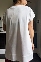 White Boss V-neck T-shirt - Final Sale