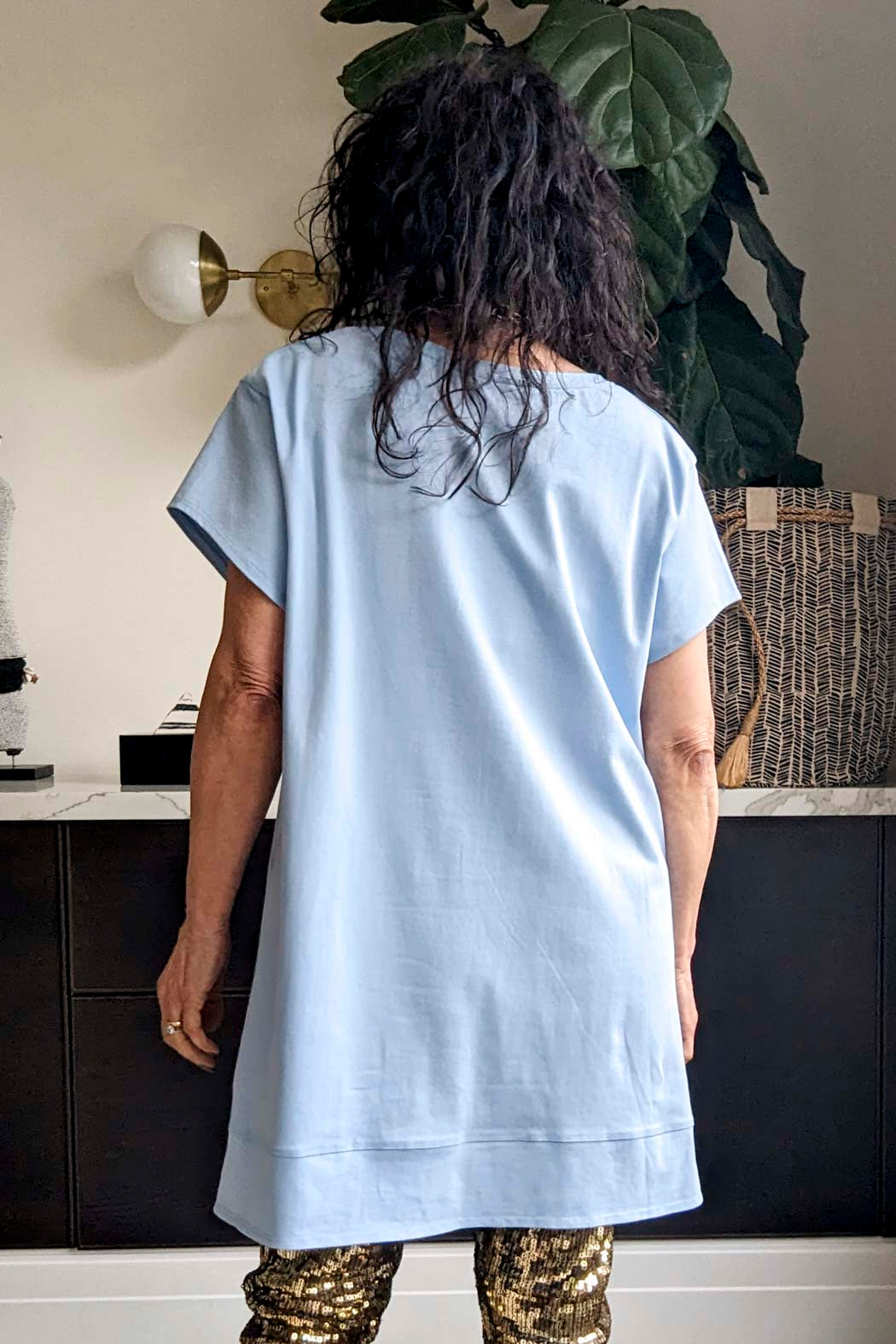 Chambray Blue V-neck T-shirt