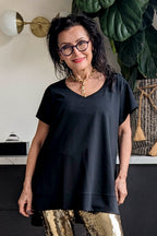 Black V-neck T-shirt - Final Sale