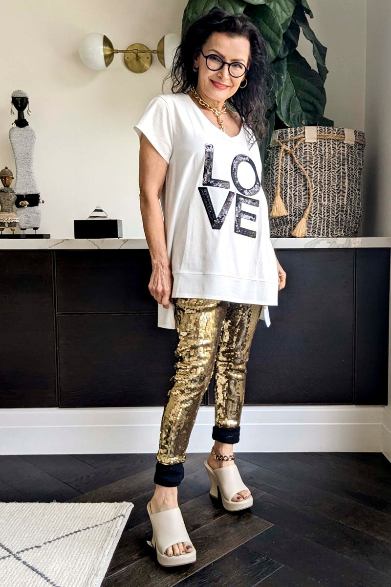 White Love V-neck T-shirt - Final Sale