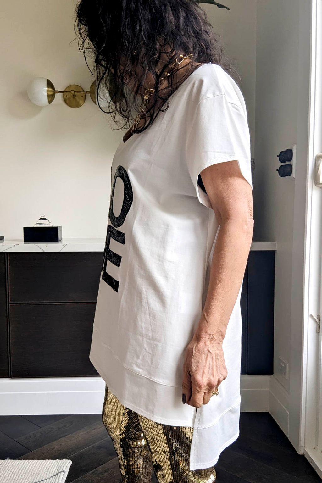 White Love V-neck T-shirt - Final Sale