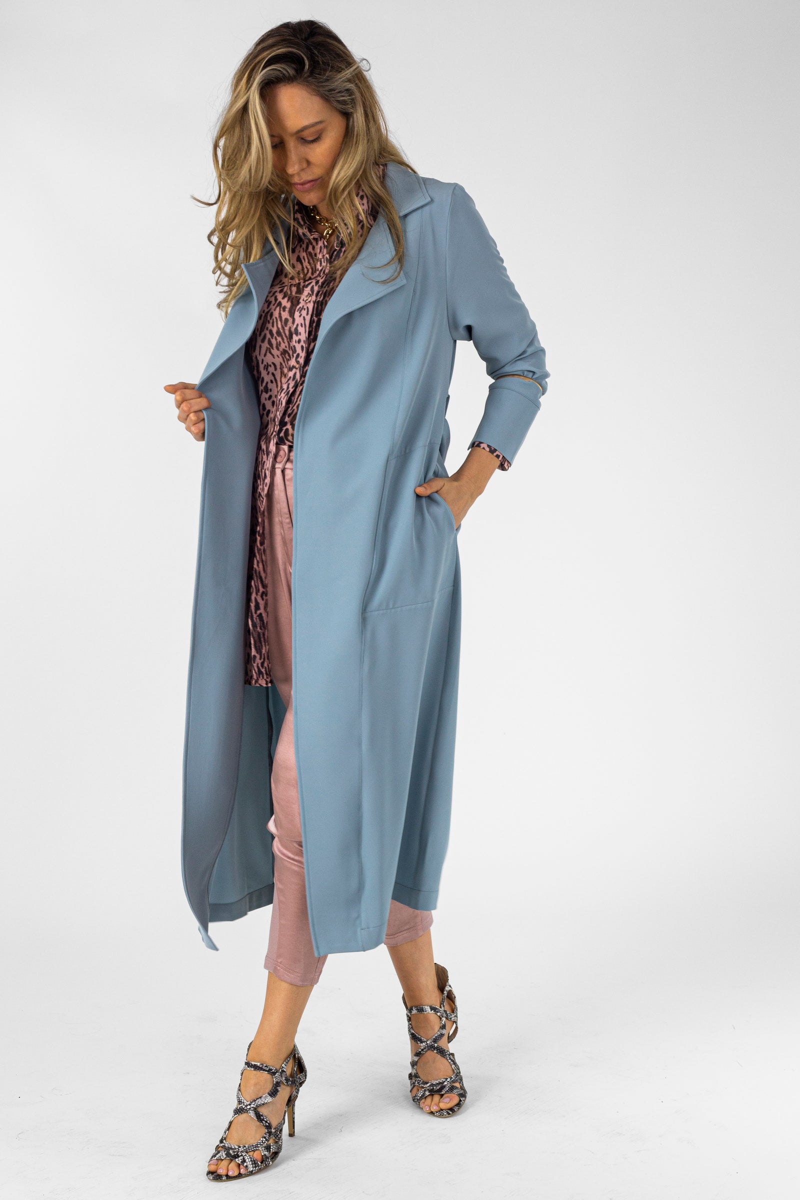 Duck Egg Euro Trench Coat - SALE
