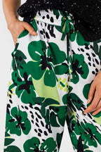 Green Leaf Silky Crop Culottes - Final Sale