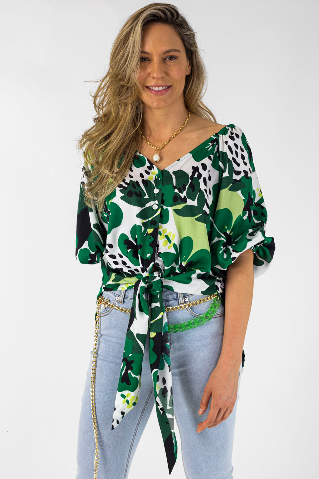 Green Bustier Zhoush Shirt