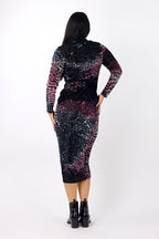 Pink & Blue Burnout Mesh Bodydress - FINAL SALE