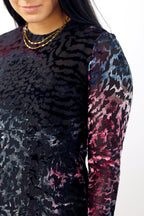 Pink & Blue Burnout Mesh Bodydress - FINAL SALE