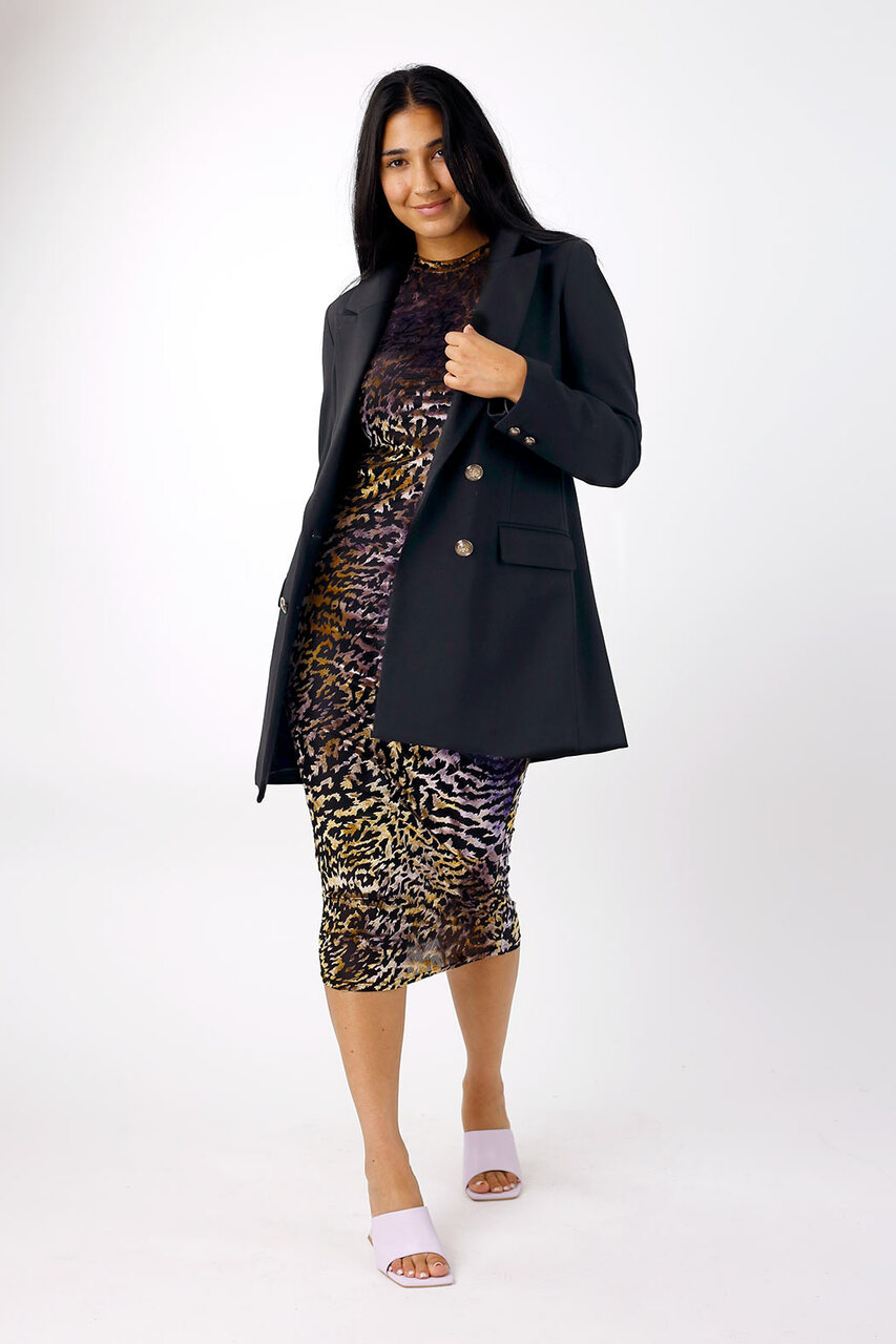 Purple and Gold Burnout Mesh Bodydress - SALE