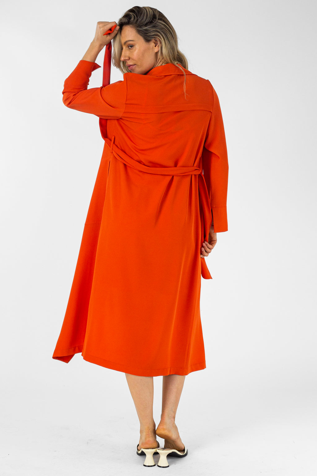 Orange Euro Trench Coat