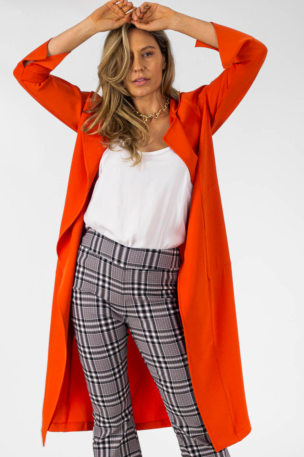Orange Euro Trench Coat