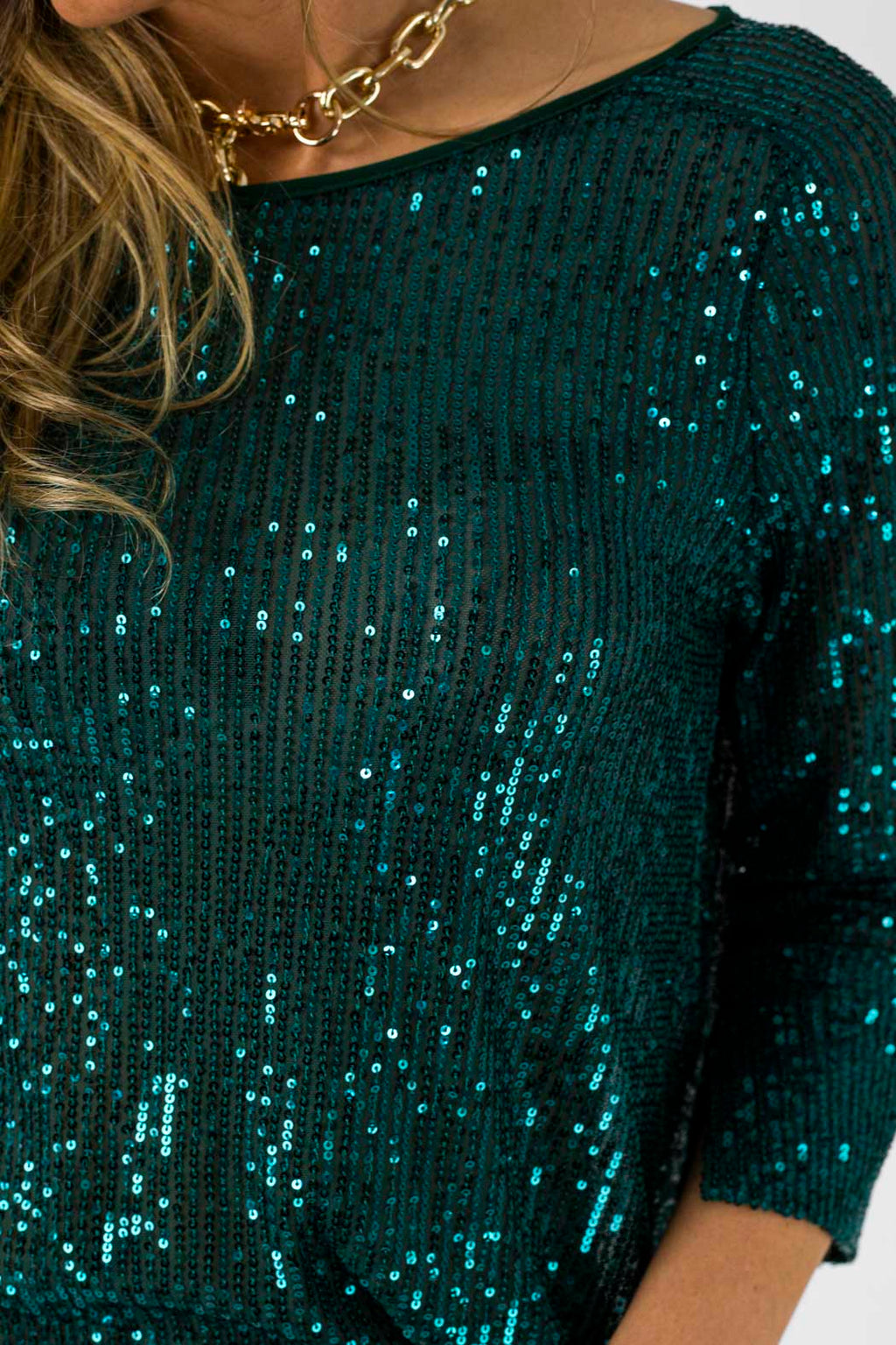 Jade Sequin Raglan Top - Sale