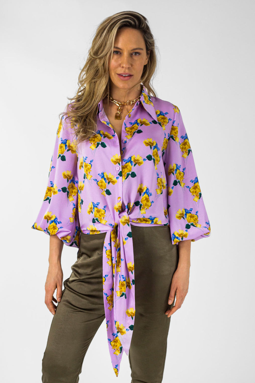 Lilac Floral Zhoush Shirt - Final Sale