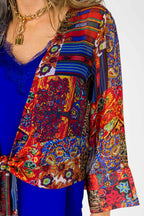 Red Floral Tie Front Bolero - Final Sale