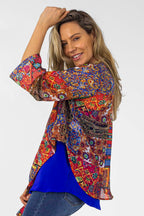 Red Floral Tie Front Bolero - Final Sale