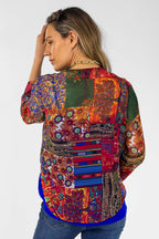 Red Floral Tie Front Bolero - Final Sale