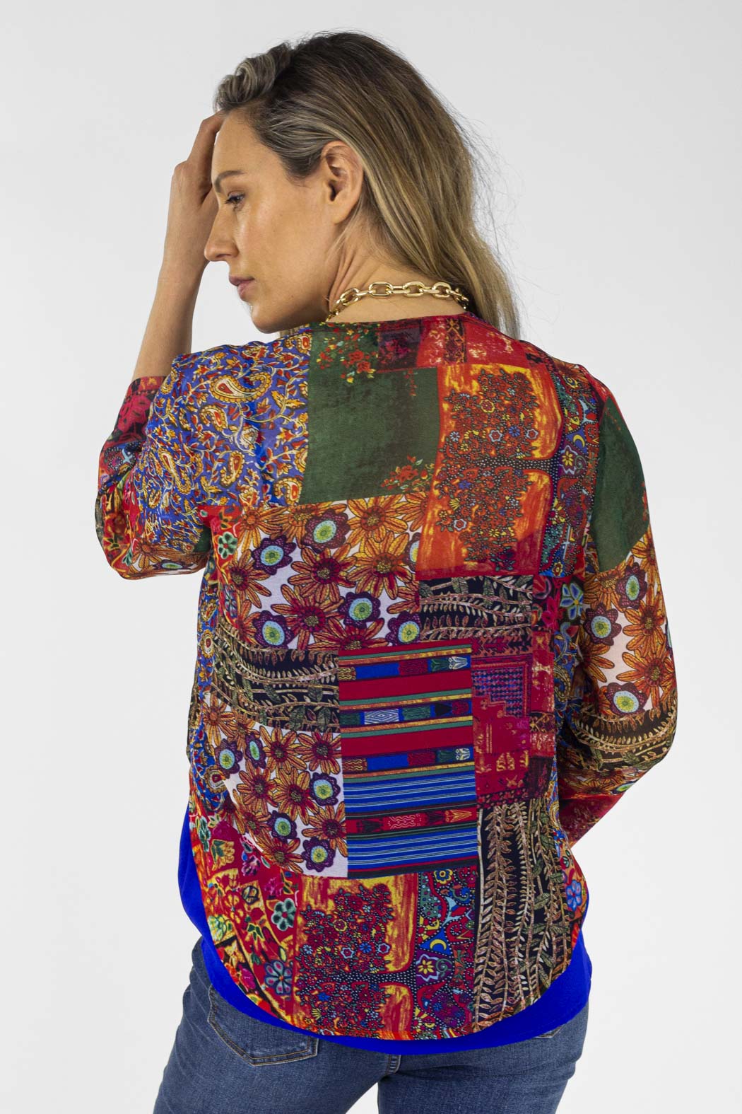 Red Floral Tie Front Bolero - Final Sale