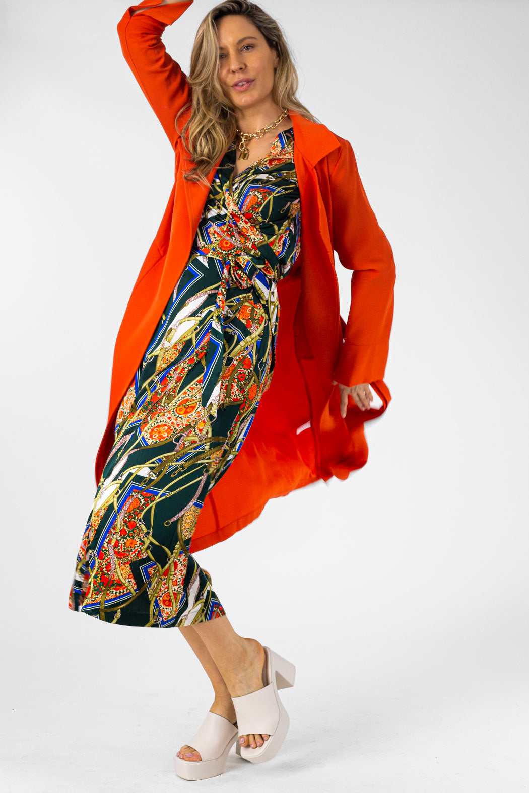 Green Bridle Silky Wrap Dress - Final Sale