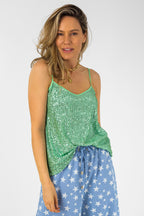 Mint Sequin Cami - Final Sale