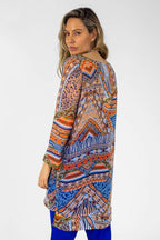 Orange Blue Aztec Chiffon Tunic - Final Sale